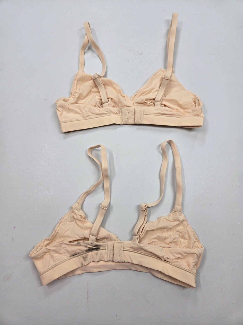 QUINCE Pack Of 2 Second Skin Crossover Bralettes Beige 7864 - Picture 6 of 11